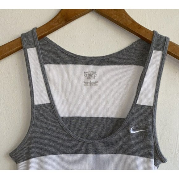 COPY - Nike The Athletic Dept. Tank Top Small Gray White Wide Striped Embroider… - Picture 2 of 10